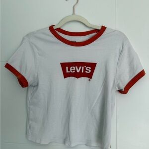 🛍️ 3/$30 Levi's Orange and White Logo T-Shirt